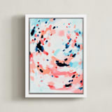 "Grapefruity" - Art Print in Coral by Katie Craig - Framed Canvas