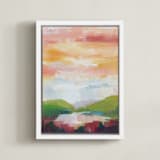"Leaving Ojai" - Art Print in Vibrant Pink by sue prue - Framed Canvas