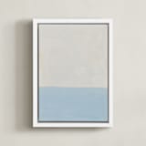 "Calm At Sea" - Art Print in Tranquil Blue by Amanda Phelps - Framed Canvas