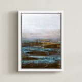 "Tranquil Pools" - Art Print in Aqua by Melissa Marquardt - Framed Canvas