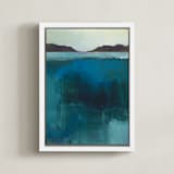 "Waterfall Crossing" - Art Print in Waterfall Blue by AlisonJerry - Framed Canvas