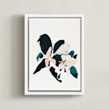 "Botanical Series #4" - Art Print in Dark blue by Caryn Owen - Framed Canvas