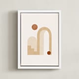 "Rustic Geometry 3" - Art Print in Terracotta by Iveta Angelova - Framed Canvas