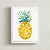 "ananas " - Art Print in fresh pineapple by Kiana Lee - Framed Canvas