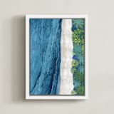 "Indigo Sea" - Art Print in Indigo Sea Blue by Denise Wong - Framed Canvas