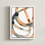 "Silence in the Sand Dunes" - Art Print in Sienna/Indigo by Mary Gaspar - Framed Canvas