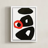 "Red Circle" - Art Print in Ripe Tomato Red by Deborah Velasquez - Framed Canvas