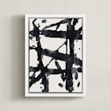 "Ink Bridges" - Art Print in Midnight Black by Afton Harding - Framed Canvas