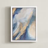 "Dancing at Dawn" - Art Print in Soft Blue by Julia Contacessi - Framed Canvas