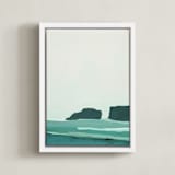 "Abstract Pacific Seascape Diptych 1" - Art Print in Greenish Turquoise by Caryn Owen - Framed Canvas