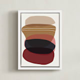 "Blobby Calm" - Art Print in camel red by Svitlana Martynjuk - Framed Canvas