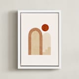 "Rustic Geometry 2" - Art Print in Terracotta by Iveta Angelova - Framed Canvas