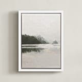 "LakeView II" - Art Print in Misty Grey by Amy Hall - Framed Canvas