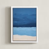 "Blue Horizon" - Art Print in deep blue by Colleen Ehrlich - Framed Canvas