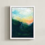 "Yonder" - Art Print in Grass Green by Lindsay Megahed - Framed Canvas