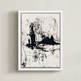 "Tour de Force II" - Art Print in Black and White by Carmen Guedez - Framed Canvas