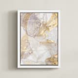 "Soft Shimmer No. 2" - Art Print in Soft Lavender Gold by Julia Contacessi - Framed Canvas