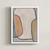 "calm distress" - Art Print in beachy grey by Kate Cawood - Framed Canvas
