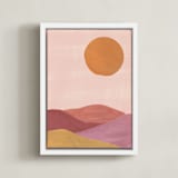 "Sand mountains" - Art Print in Apricot by Annie Shapiro - Framed Canvas