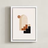 "Rustic Geometry 1" - Art Print in Terracotta by Iveta Angelova - Framed Canvas