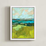 "Shore Thing" - Art Print in Sea Green by Jess Franks - Framed Canvas