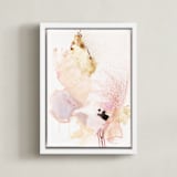 "Delicate" - Art Print in blush pink by Sarah McInroe - Framed Canvas