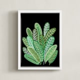 "Banana Leaf Bouquet II" - Art Print in Tropical Green by Madeline Trait - Framed Canvas
