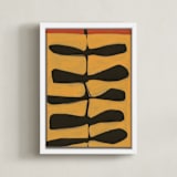 "Leaves and a Stem" - Art Print in orange by Deborah Velasquez - Framed Canvas