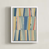 "Non Stop Fun" - Art Print in Lagoon by Pippin Schupbach - Framed Canvas