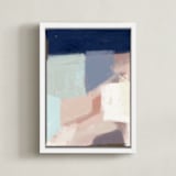 "Fit in" - Art Print in Navy by Yaling Hou Suzuki - Framed Canvas