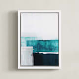 "Seawall" - Art Print in Surf by Karen Kaul - Framed Canvas