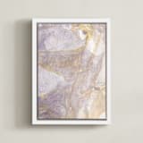 "Soft Shimmer No. 1" - Art Print in Soft Lavender Gold by Julia Contacessi - Framed Canvas