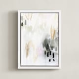 "Ever Softly" - Art Print in Charcoal by Melanie Severin - Framed Canvas