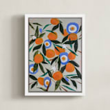 "Orange Tree" - Art Print in White by Rachel Roe - Framed Canvas