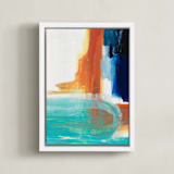 "Wave I" - Art Print in White by Gina Perillo - Framed Canvas