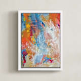 "Retract" - Art Print in White by LaDara McKinnon - Framed Canvas