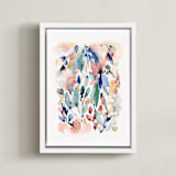 "Awakening" - Art Print in Peach by Sara Berrenson - Framed Canvas