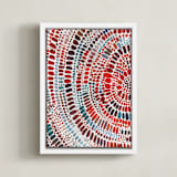"Fire Ripple Drop" - Art Print in red by Holly Royval - Framed Canvas