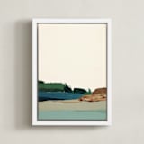 "Spring Seascape Diptych II" - Art Print in Blue Green by Caryn Owen - Framed Canvas