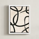 "We All Connected I" - Art Print in Charcoal Black by Meral Badem - Framed Canvas