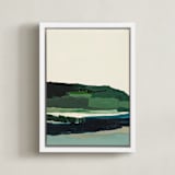 "Spring Seascape Diptych I" - Art Print in Deep Green by Caryn Owen - Framed Canvas