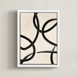 "We All Connected II" - Art Print in Charcoal Black by Meral Badem - Framed Canvas