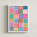 "Not your average checkers" - Art Print in Rainbow by Ashes and Ivy Studio - Framed Canvas