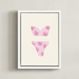 "Beach Day 1" - Art Print in Cotton Candy Pink by Johanne Dziemian - Framed Canvas