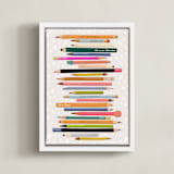 "Always Be Creative" - Art Print in Rainbow by Naava Katz - Framed Canvas