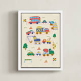 "Big and Small Vehicle" - Art Print in Ivory by Kartika Paramita - Framed Canvas
