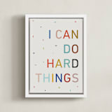 "I Can Do Hard Things" - Art Print in Oatmeal by Annette Allen - Framed Canvas
