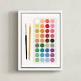 "Art Class" - Art Print in Rainbow by Kelly Watkins - Framed Canvas