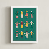 "Happy People" - Art Print in Forest by Nieves Herranz - Framed Canvas