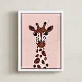 "Look! Giraffe!" - Art Print in Savanna by Maja Cunningham - Framed Canvas